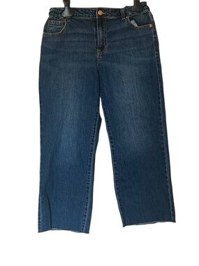 Cat & Jack Girls Wide Leg Jeans in Dark Blue Wash
